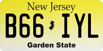 NJ license plate B66IYL
