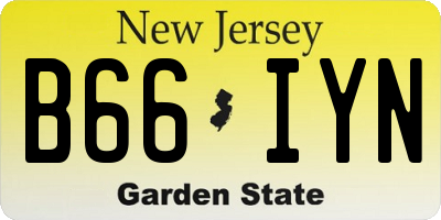 NJ license plate B66IYN