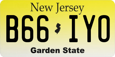 NJ license plate B66IYO