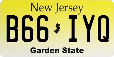 NJ license plate B66IYQ