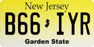 NJ license plate B66IYR