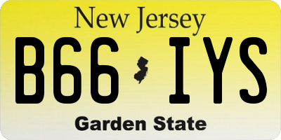 NJ license plate B66IYS