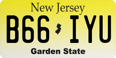 NJ license plate B66IYU