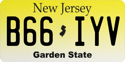 NJ license plate B66IYV