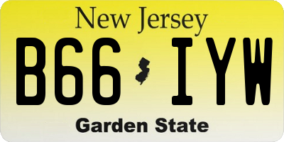NJ license plate B66IYW