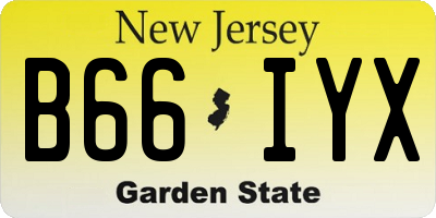 NJ license plate B66IYX