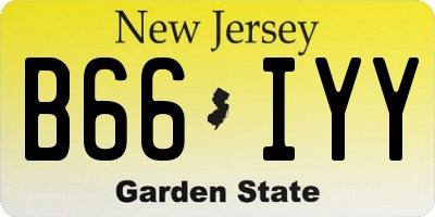NJ license plate B66IYY