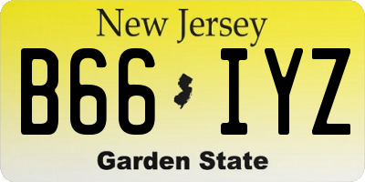 NJ license plate B66IYZ