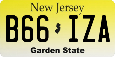 NJ license plate B66IZA