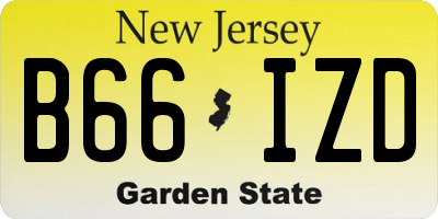 NJ license plate B66IZD