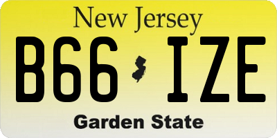 NJ license plate B66IZE