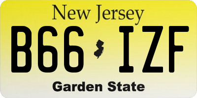 NJ license plate B66IZF