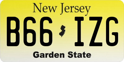 NJ license plate B66IZG