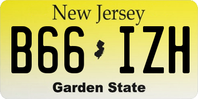 NJ license plate B66IZH