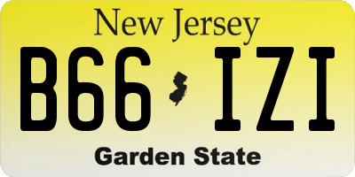 NJ license plate B66IZI