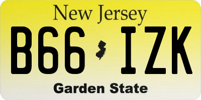 NJ license plate B66IZK