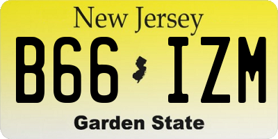 NJ license plate B66IZM