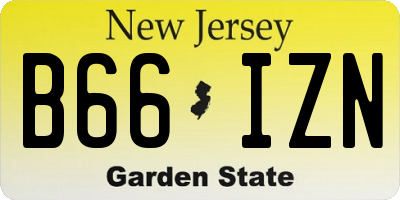 NJ license plate B66IZN