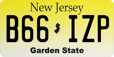 NJ license plate B66IZP