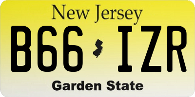 NJ license plate B66IZR