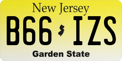 NJ license plate B66IZS