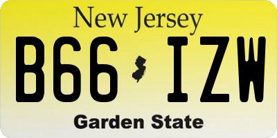 NJ license plate B66IZW