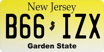 NJ license plate B66IZX
