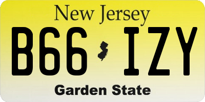 NJ license plate B66IZY