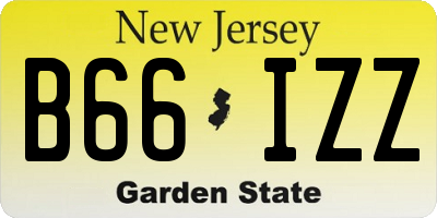 NJ license plate B66IZZ