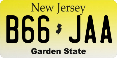 NJ license plate B66JAA