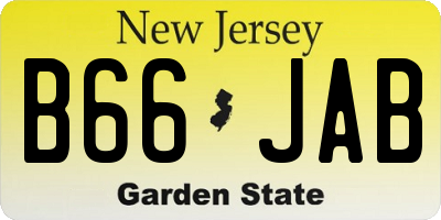 NJ license plate B66JAB