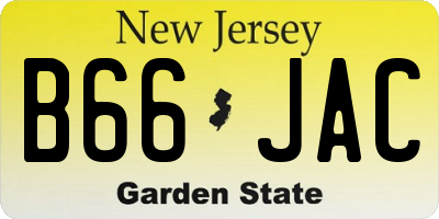 NJ license plate B66JAC
