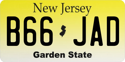 NJ license plate B66JAD