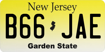 NJ license plate B66JAE