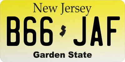 NJ license plate B66JAF