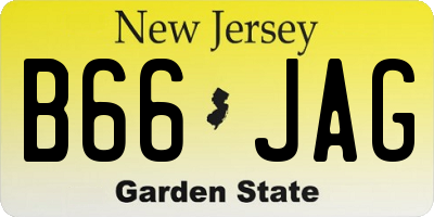 NJ license plate B66JAG