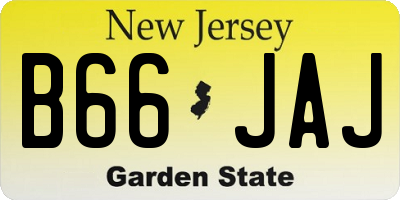 NJ license plate B66JAJ