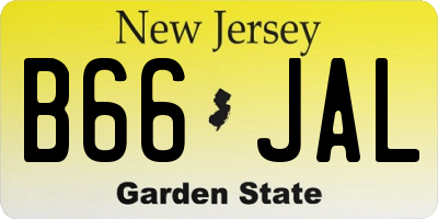 NJ license plate B66JAL