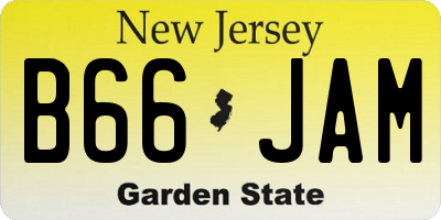 NJ license plate B66JAM