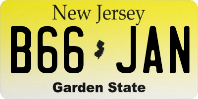NJ license plate B66JAN