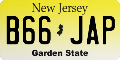 NJ license plate B66JAP