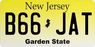 NJ license plate B66JAT