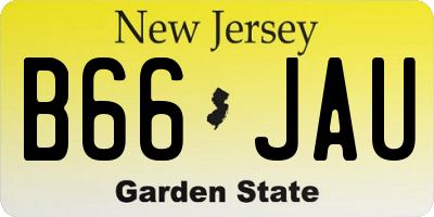 NJ license plate B66JAU
