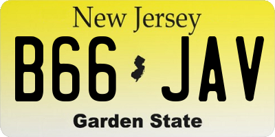 NJ license plate B66JAV