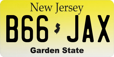NJ license plate B66JAX