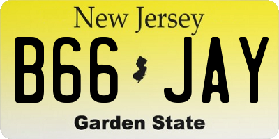 NJ license plate B66JAY
