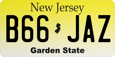 NJ license plate B66JAZ