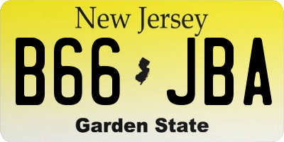 NJ license plate B66JBA