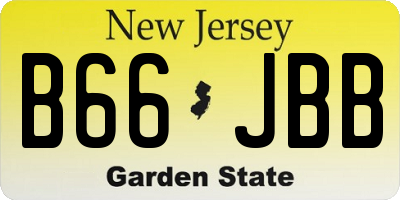 NJ license plate B66JBB