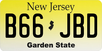 NJ license plate B66JBD